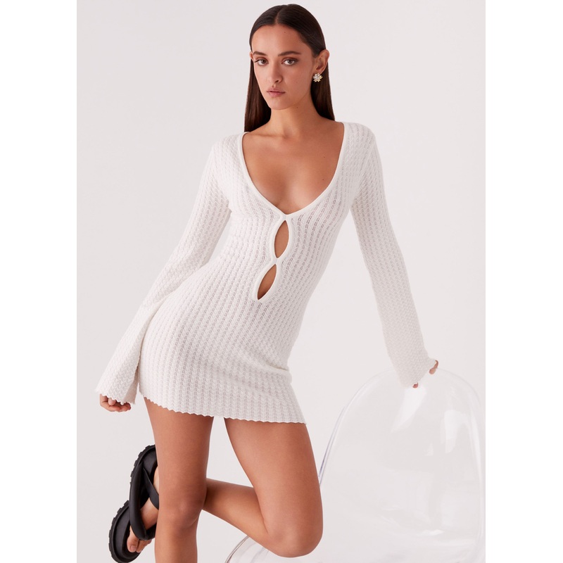 Lavelle Knit Mini Dress – Ivory