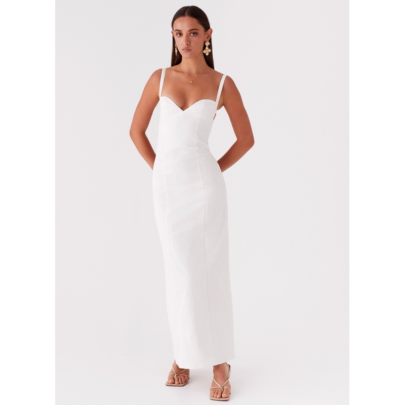 Naomi Backless Maxi Dress – Off White