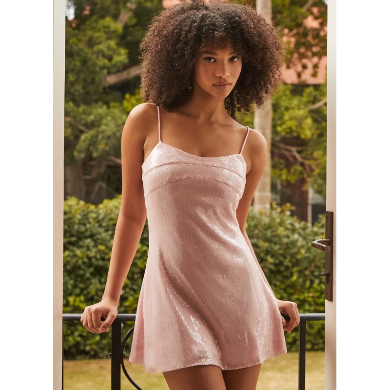 Paloma Blush Sequin Mini Dress – Pink