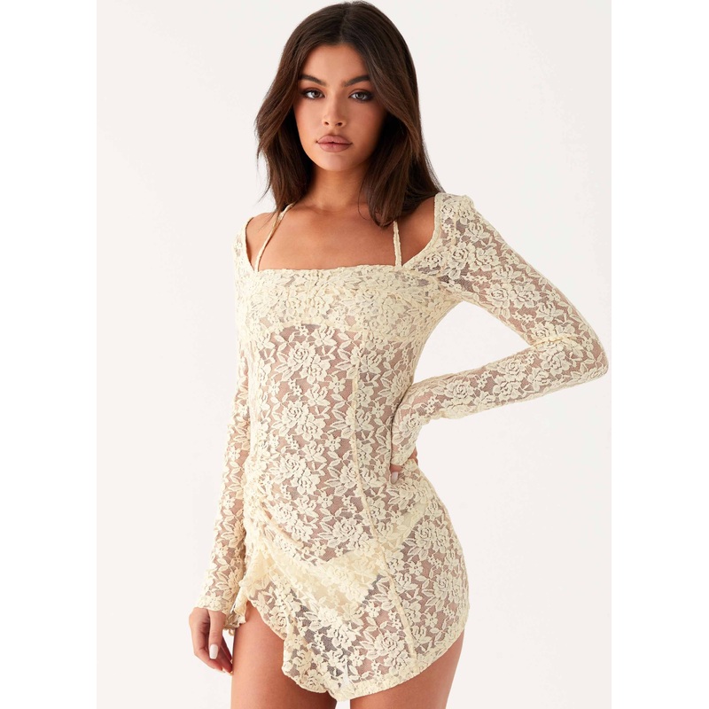 Rarri Lace Mini Dress – Ivory