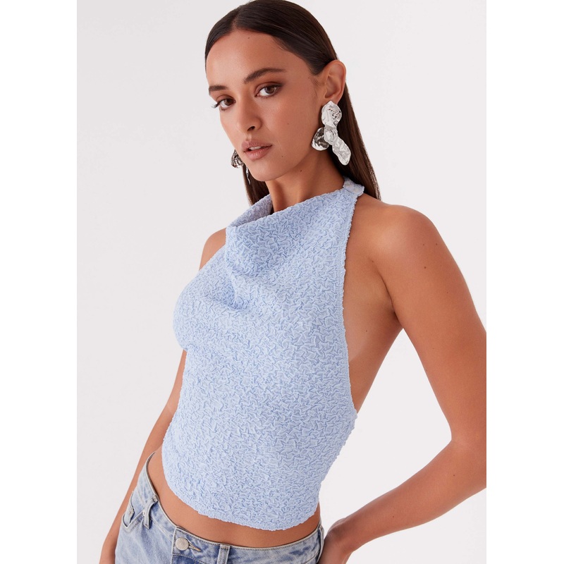 Rhemmy Halterneck Top – Blue