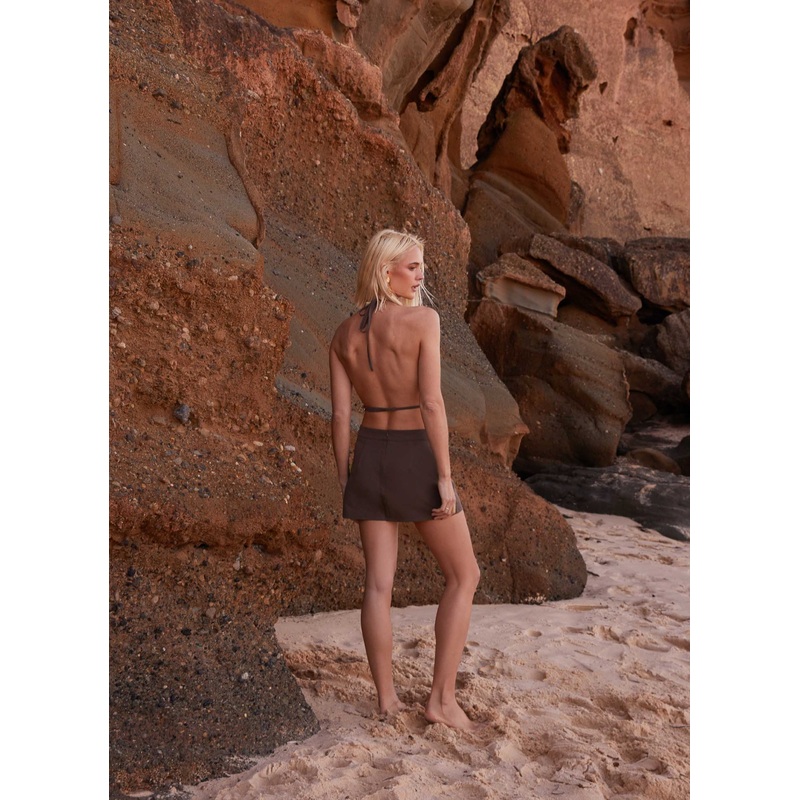 Sarah Halterneck Vest Top – Chocolate