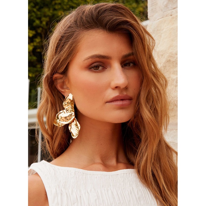Stonelet Statement Earrings – Gold