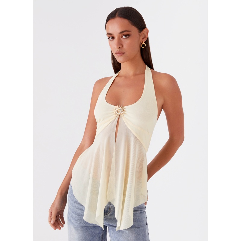 Sunbeam Mesh Top – Yellow