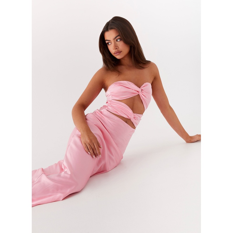 Tianna Strapless Maxi Dress – Pink