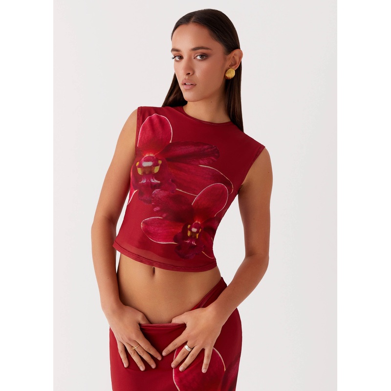 Waiting for Dawn Mesh Top – Rosa