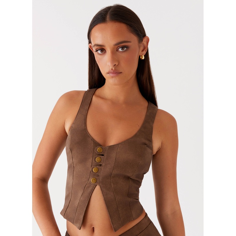 West District PU Top – Brown
