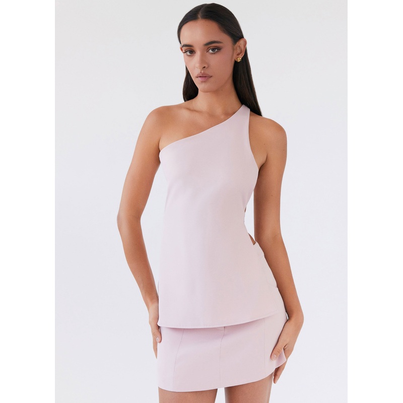 Zeina One Shoulder Top – Pink