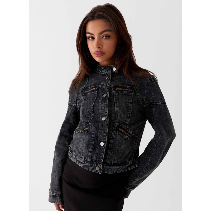 Another Late Night Denim Jacket – Charcoal
