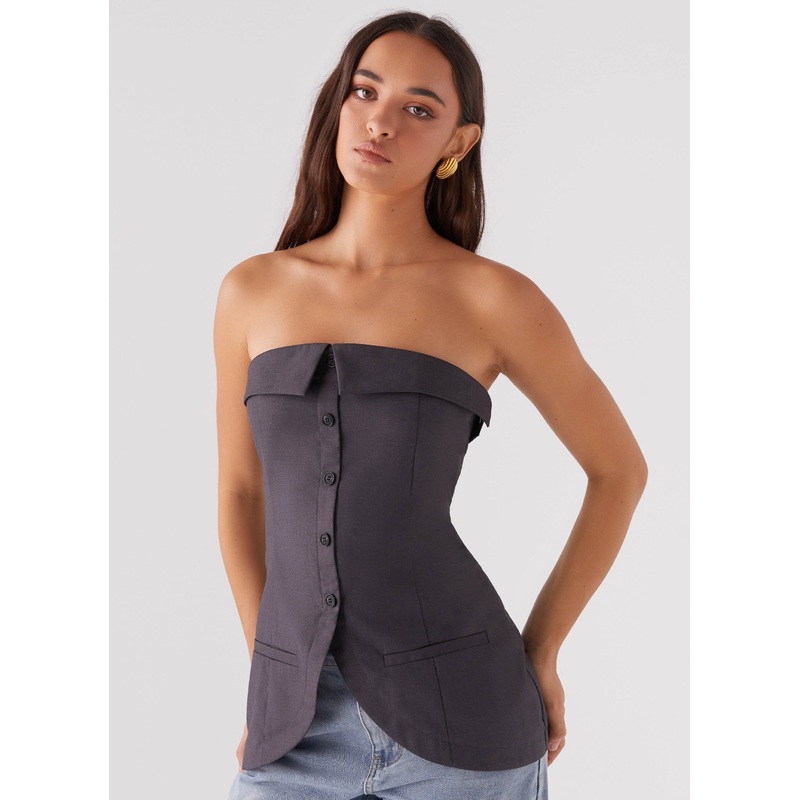 Bad Blood Strapless Top – Army