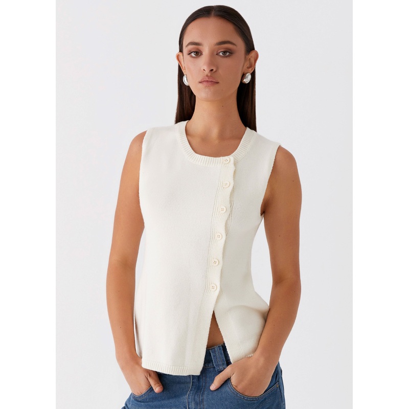 Carey Vest Top – White