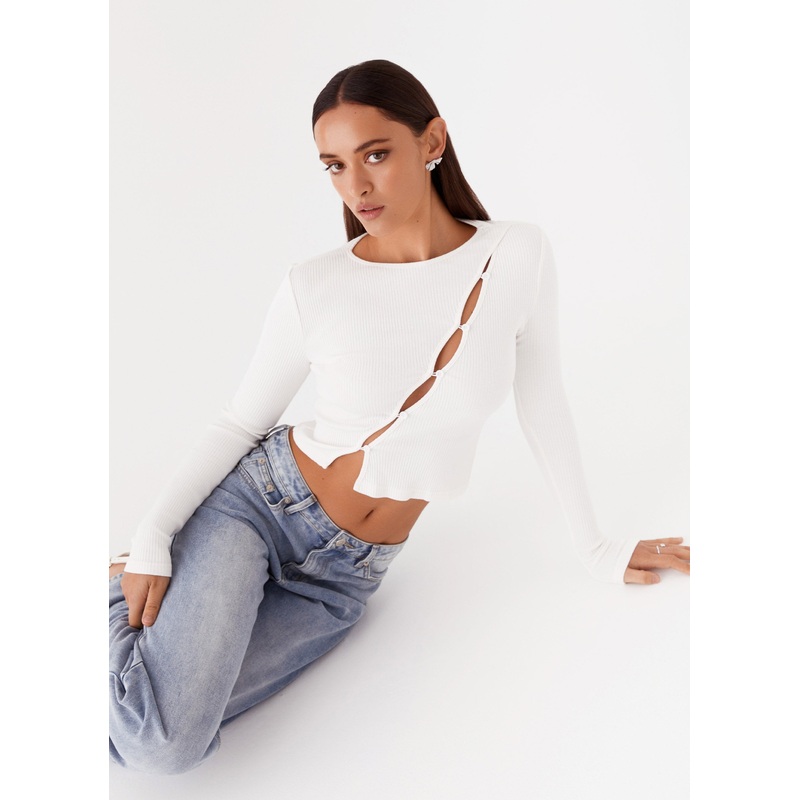 Cassius Long Sleeve Top – Ivory