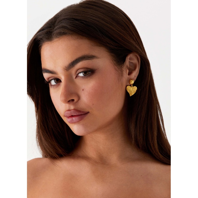 Commitment Heart Earrings – Gold