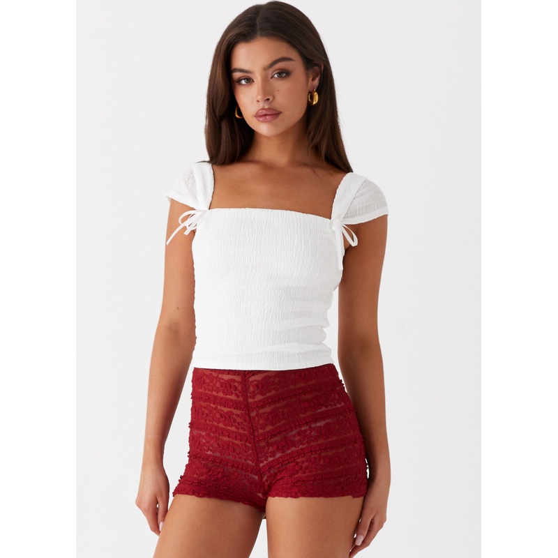 Desert Isle Mini Shorts – Red