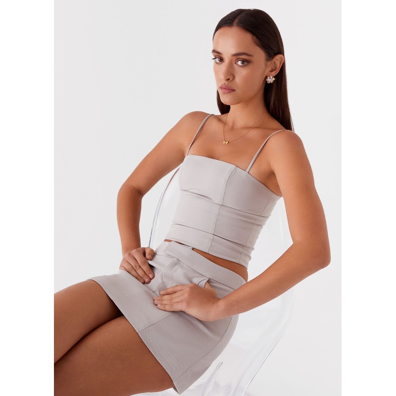 Eliana Crop Top – Grey