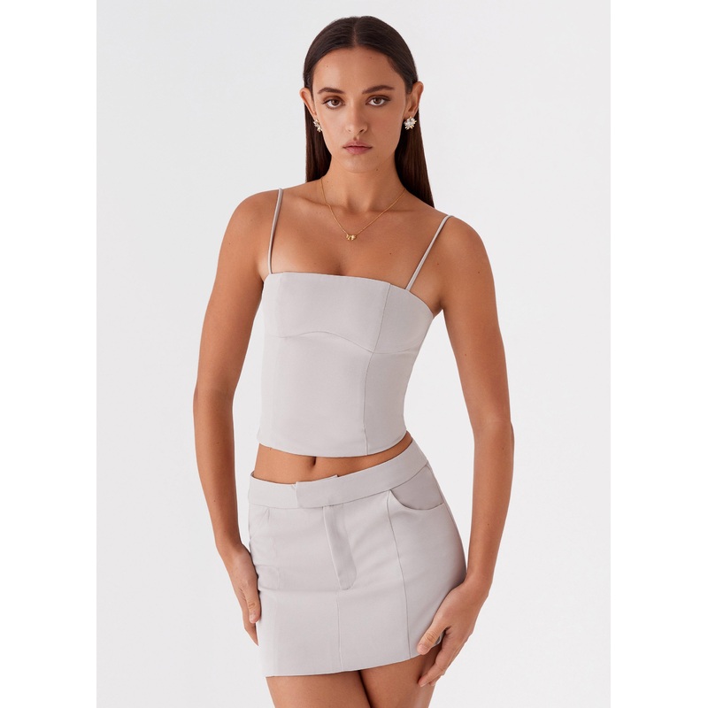 Eliana Suit Mini Skirt – Grey