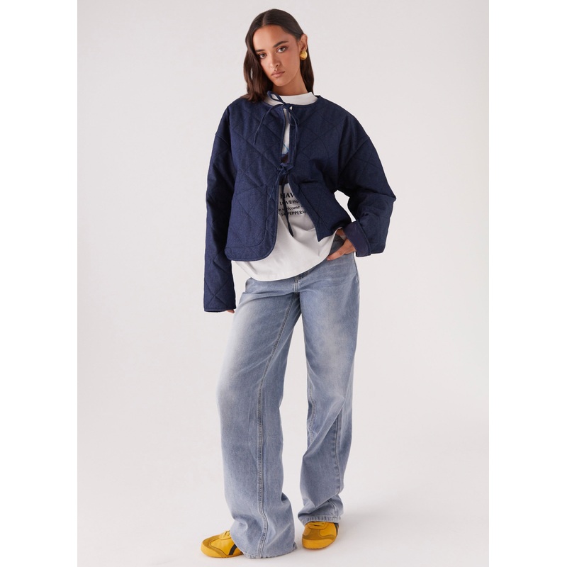 Faded Fall Quilted Jacket – Vintage Blue Wash