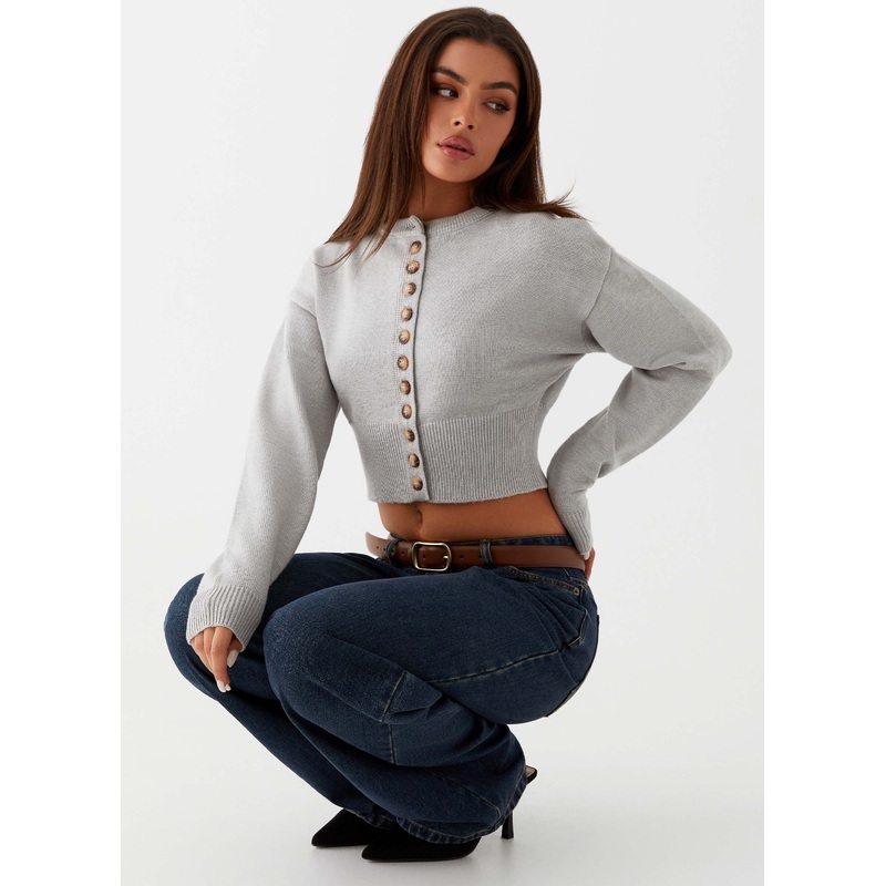 Its Happening Knit Cardigan – Grey
