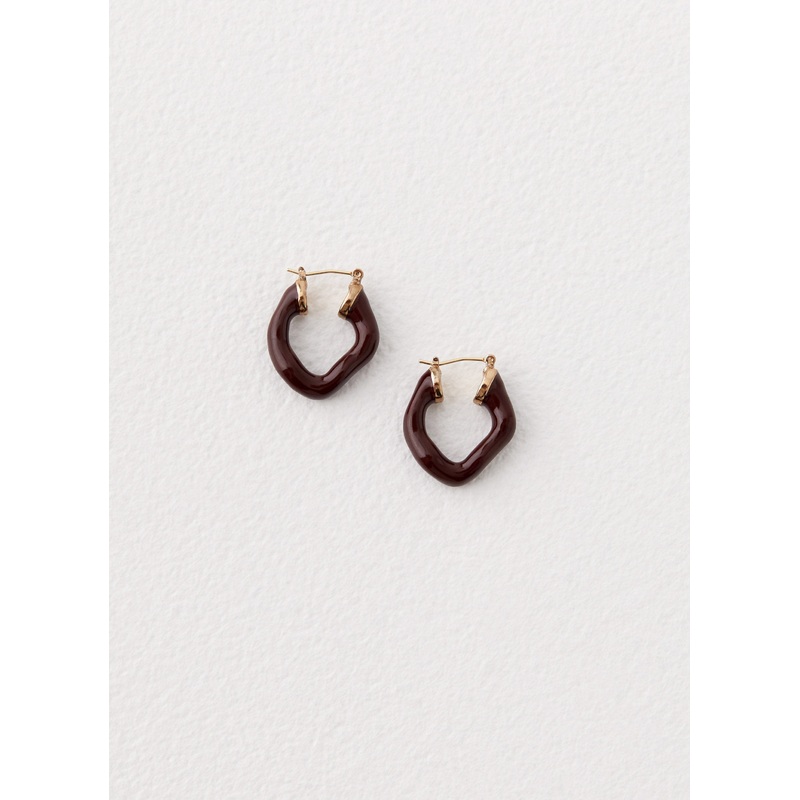Maddie Hoop Earrings – Brown
