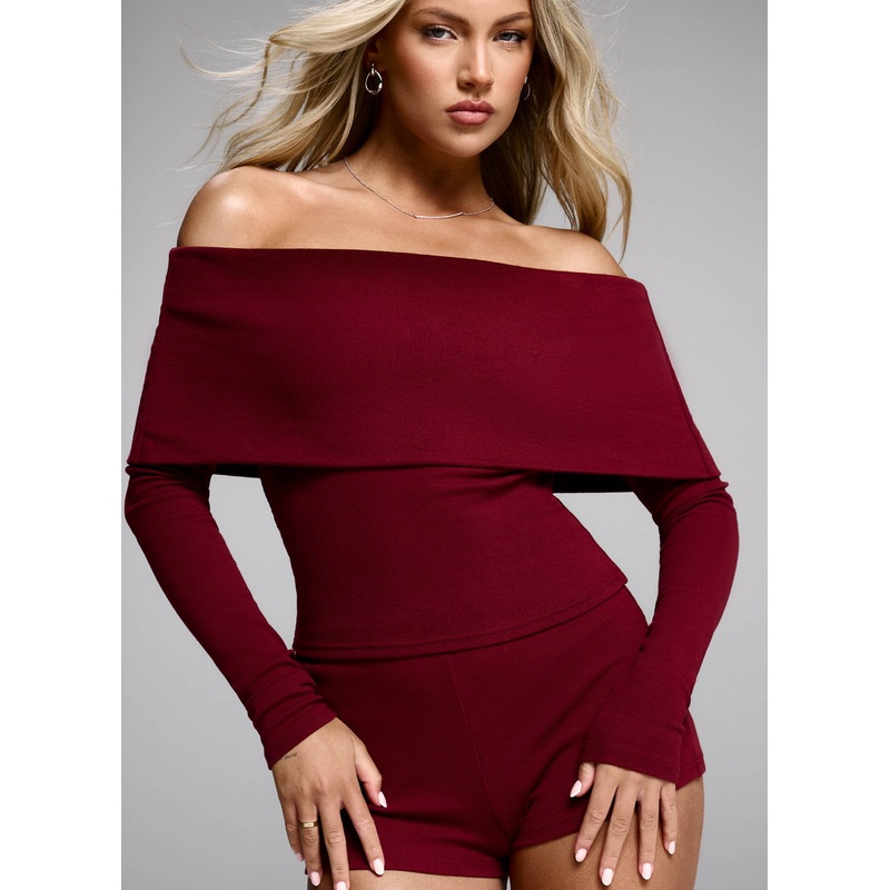 Spectate Long Sleeve Top – Maroon