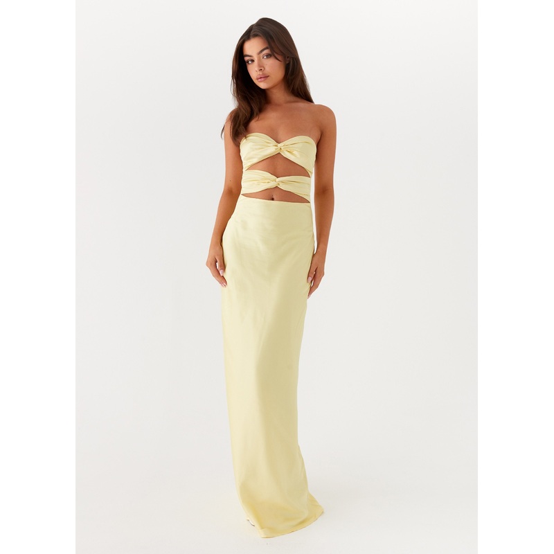 Tianna Strapless Maxi Dress – Yellow
