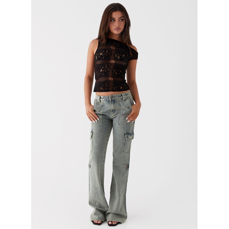 Zephee Flare Jeans – Washed Denim
