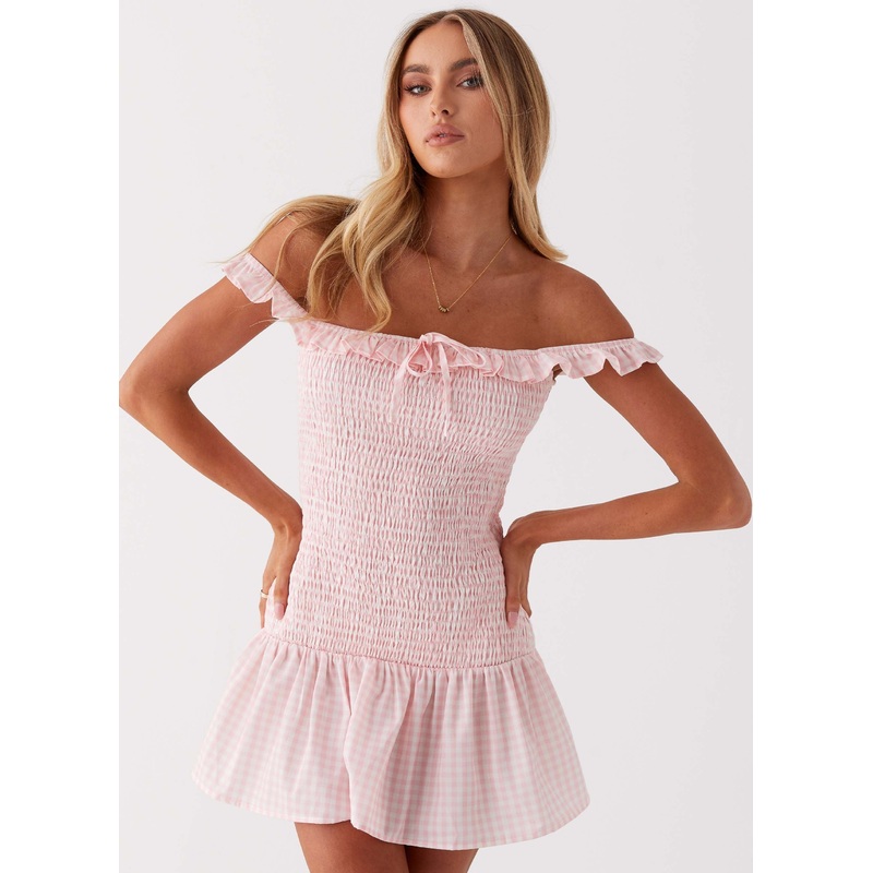 Anica Mini Dress – Pink Gingham