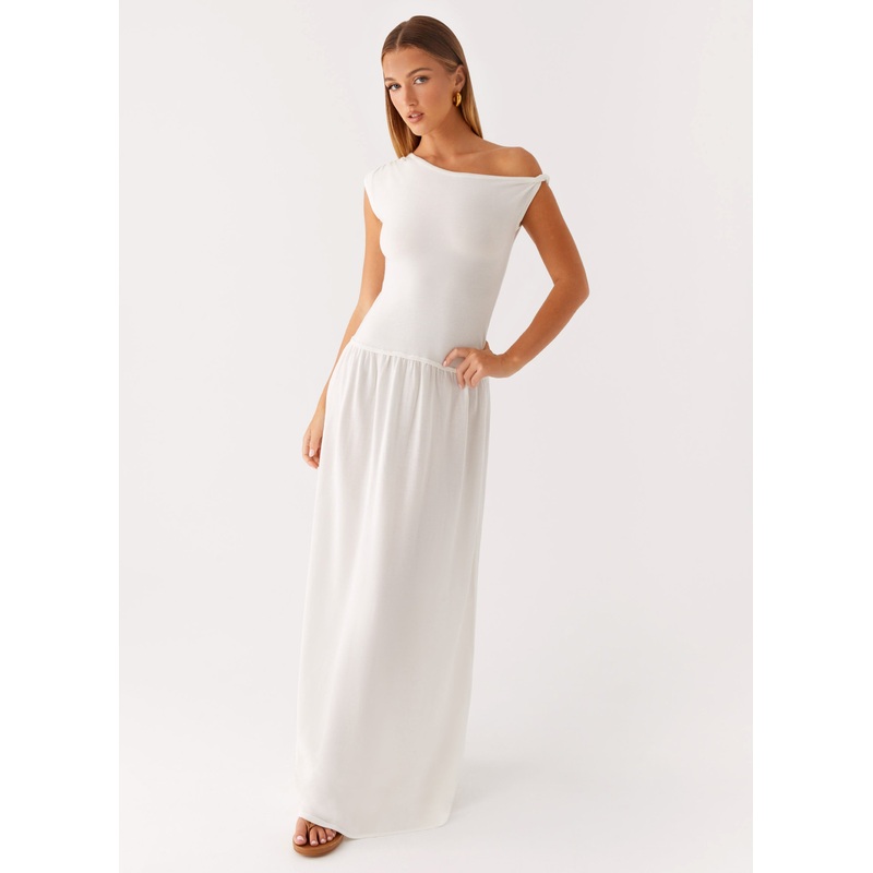 Ardella One Shoulder Maxi Dress – Ivory