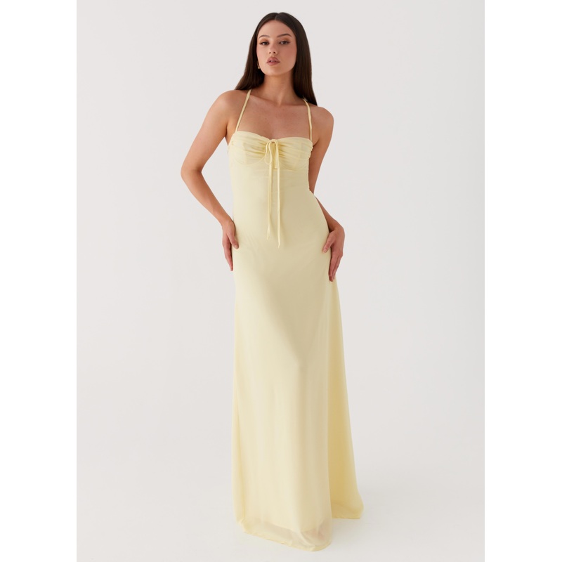 Aveline Bustier Maxi Dress – Yellow