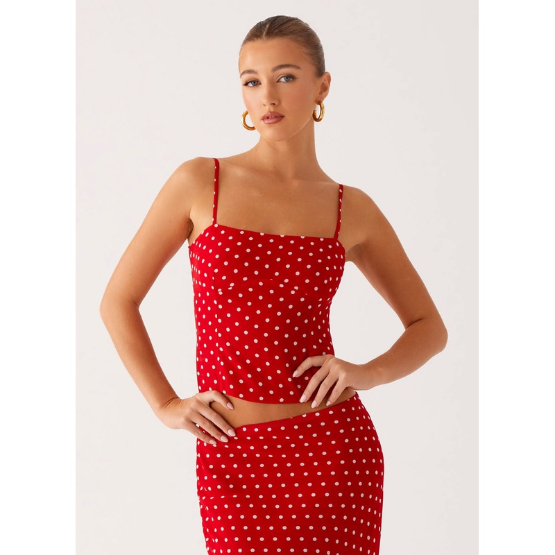 Bendita Top – Red Polka Dot