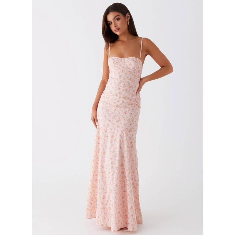 Britney Maxi Dress – Pink Ditsy Floral