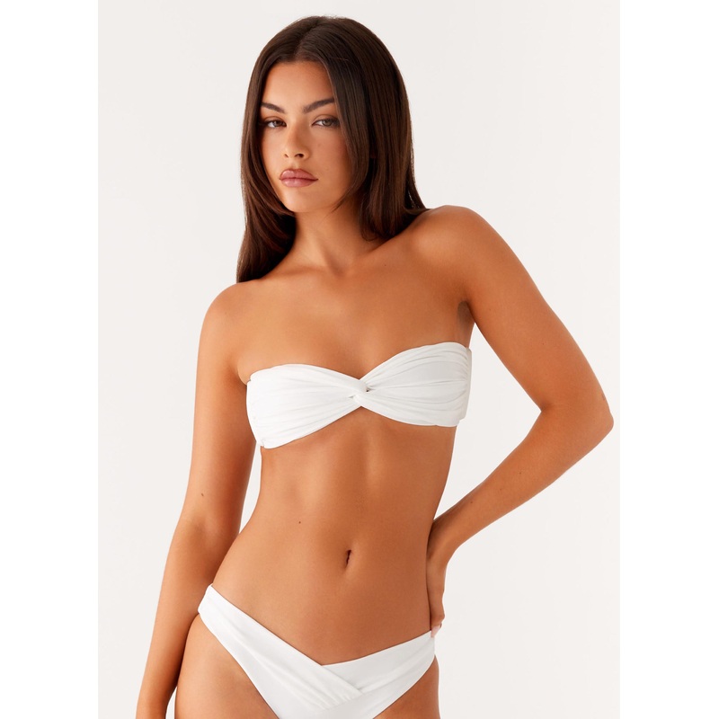 Delta Bandeau Bikini Top – White