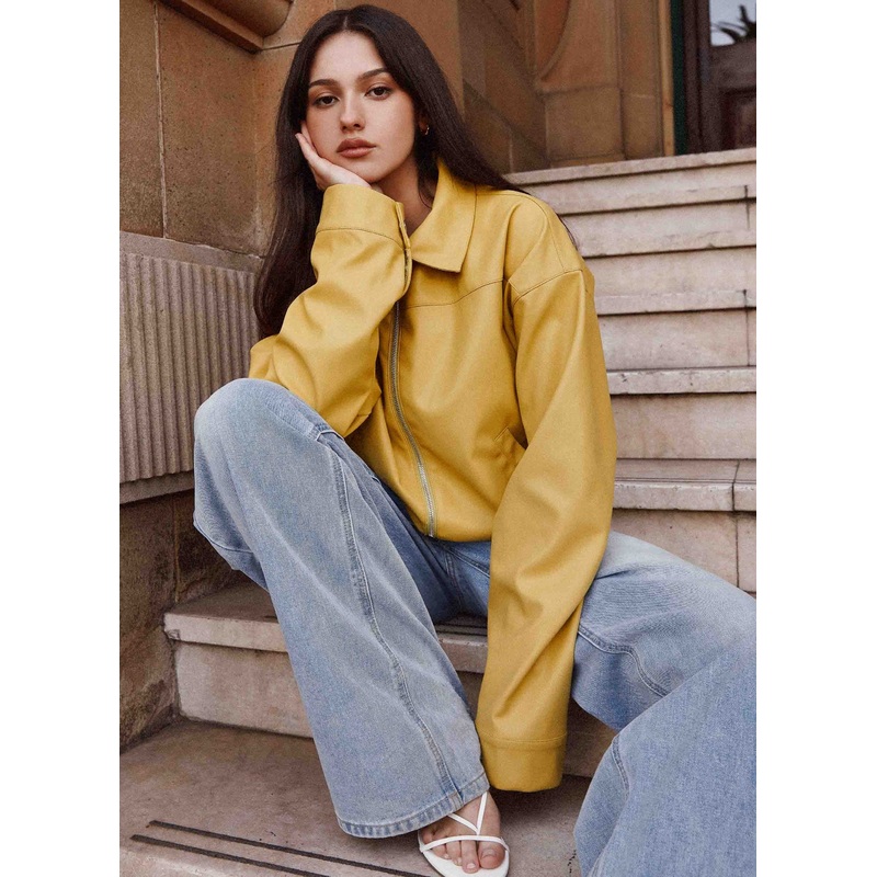 Elara Oversized Jacket – Yellow