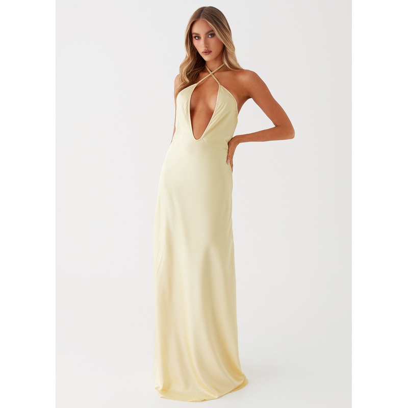 Noir Symphony Maxi Dress – Yellow