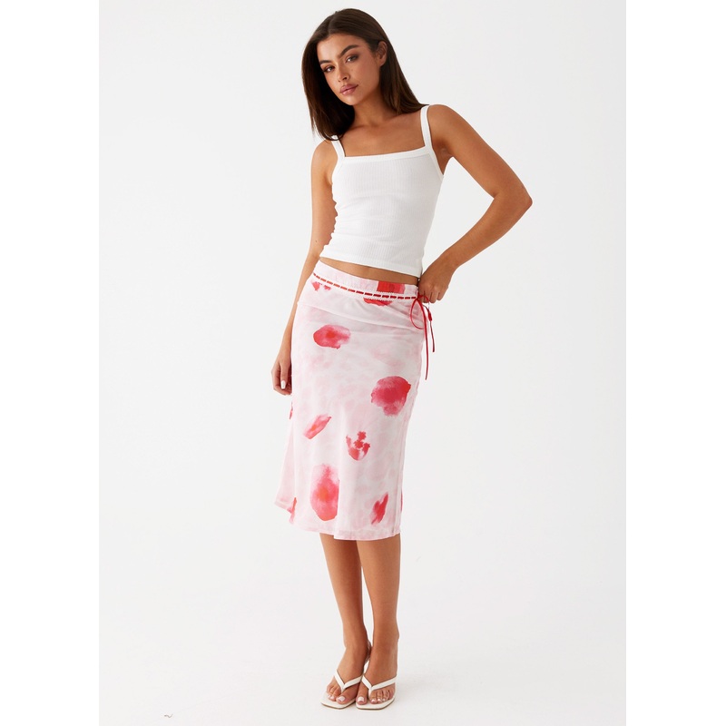Peony Quartz Midi Skirt – Pink Poppy