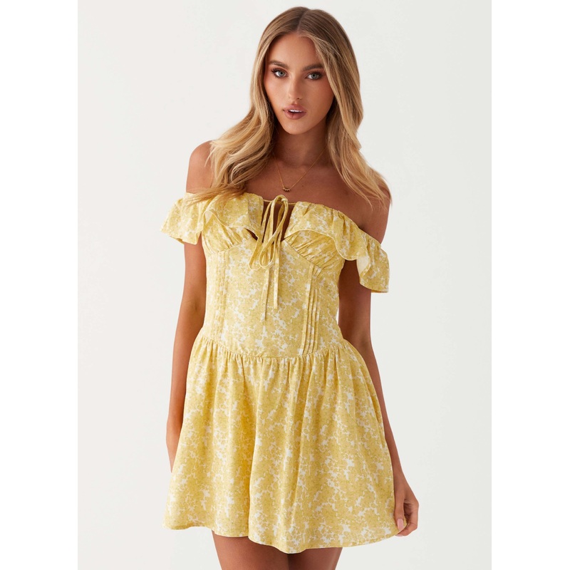Tarryn Mini Dress – Yellow Floral