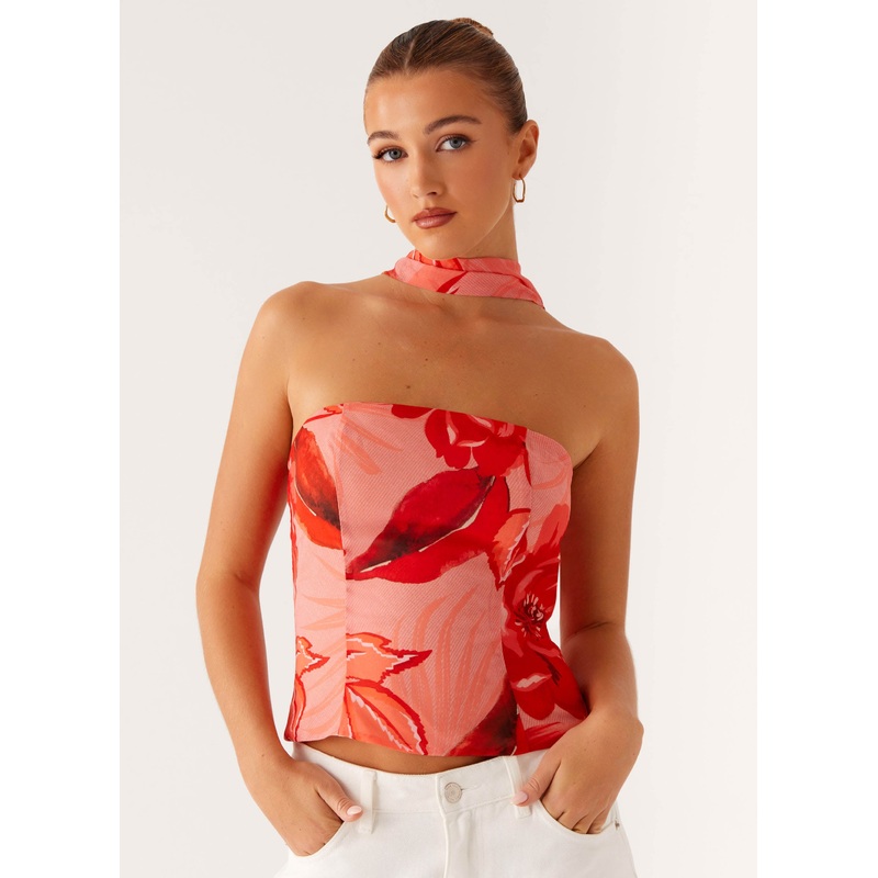 Anais Scarf Top – Sicily Sunset Print