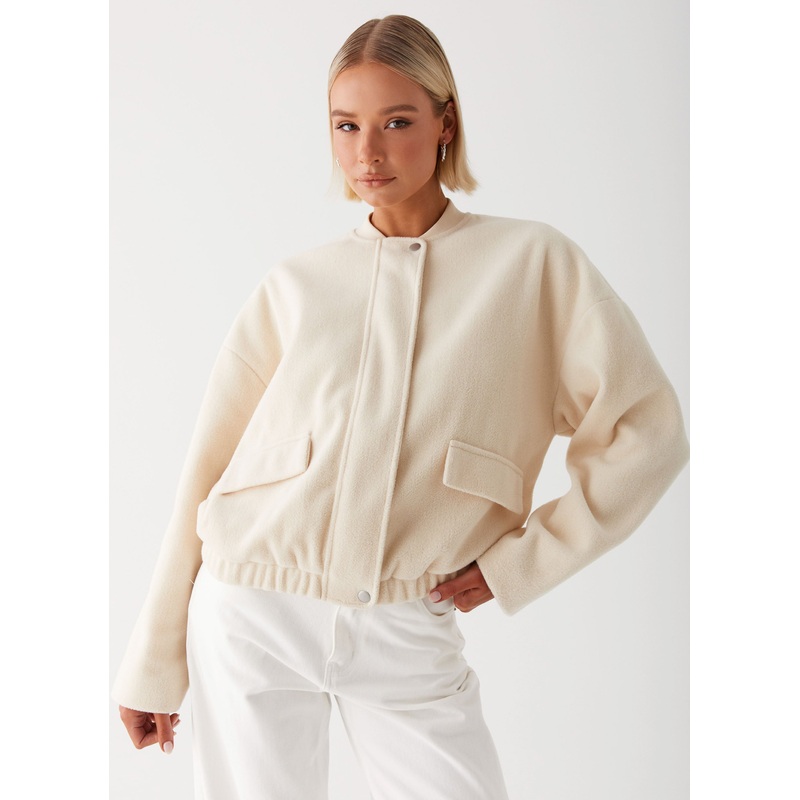 Cloudia Bomber Jacket – Ivory