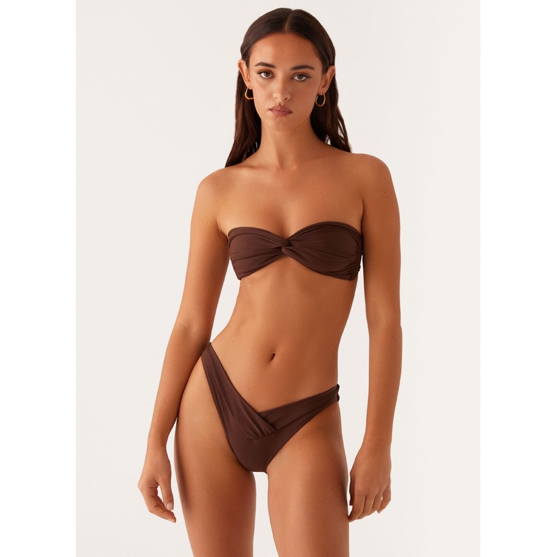 Delta Bandeau Bikini Top – Brown