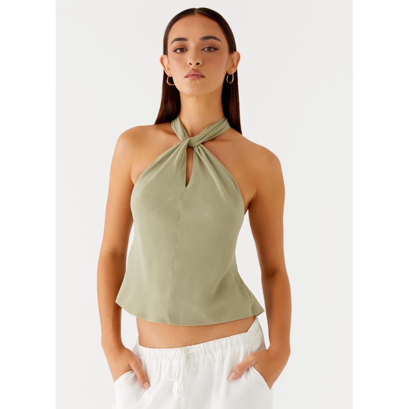 Maddox Scarf Top – Sage