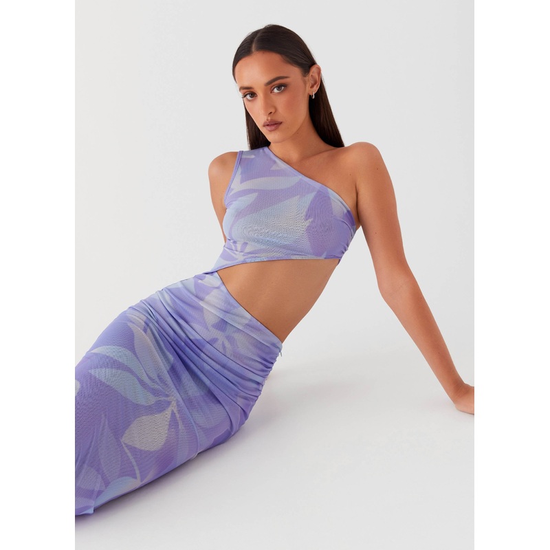 Shadows In The Sun Mesh Maxi Dress – Purple Rain