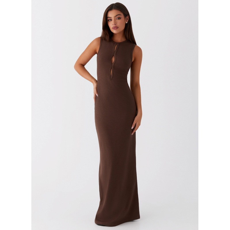 Shay Cut Out Maxi Dress – Chocolate
