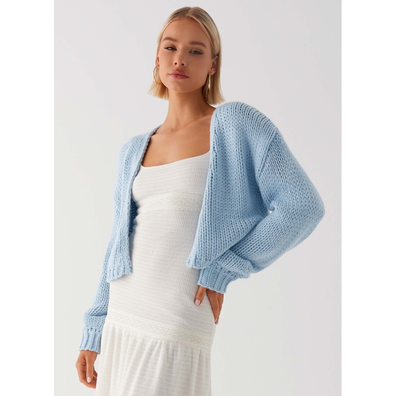 Jasleen Knit Cardigan – Blue