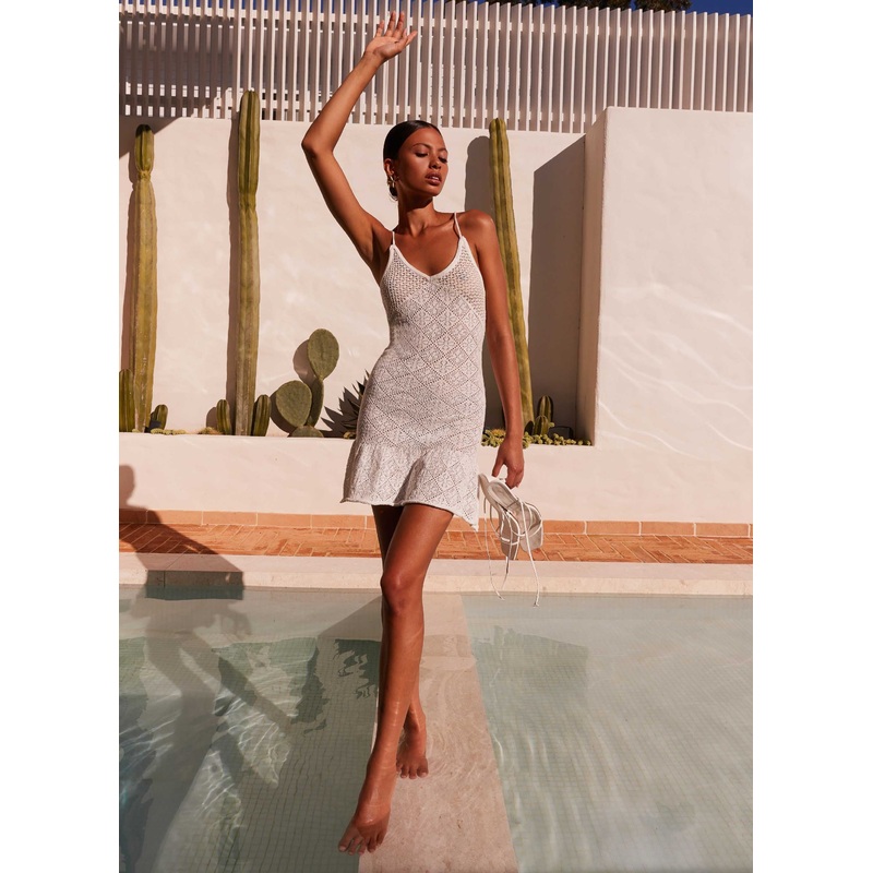 Kehlani Knit Mini Dress – White