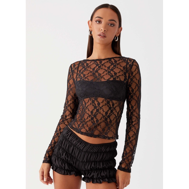 Ruthie Long Sleeve Top – Black