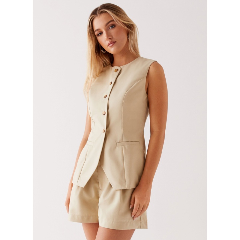 Siena Style Tailored Vest – Beige