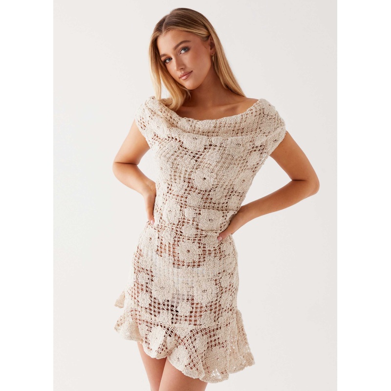 Sunnyside Crochet Mini Dress – Ivory