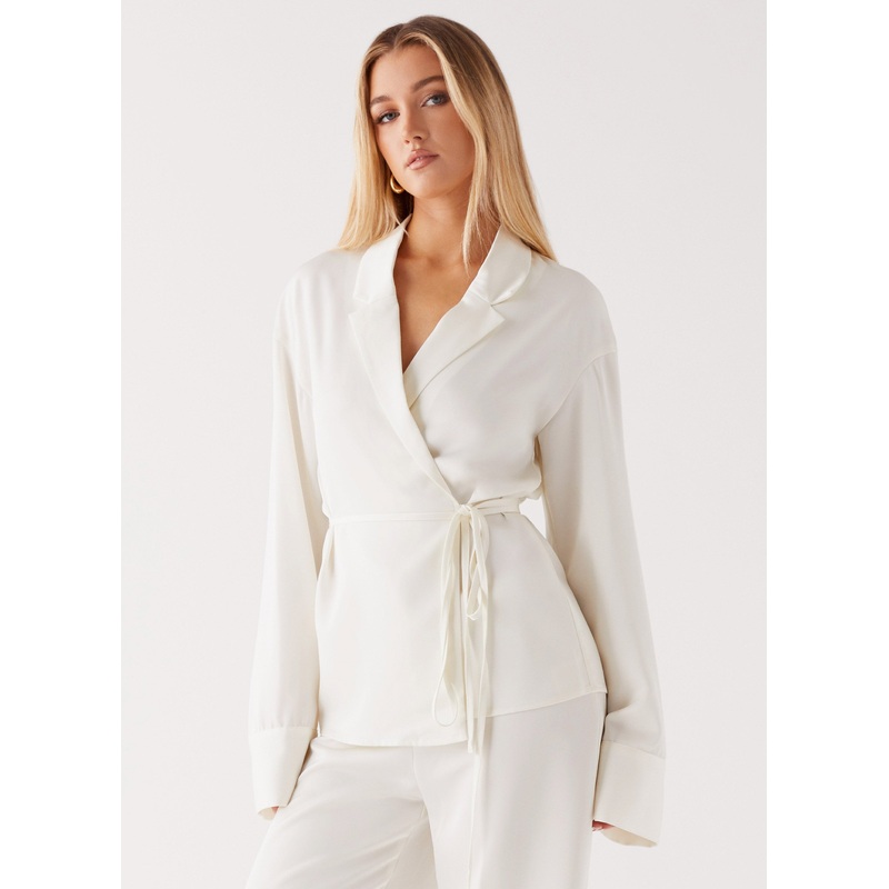 Tammie Tie Side Shirt – Pearl