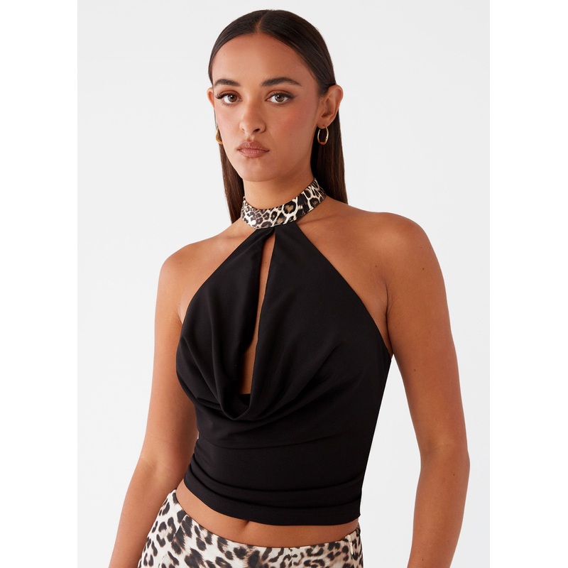 Cairo Halter Top – Black