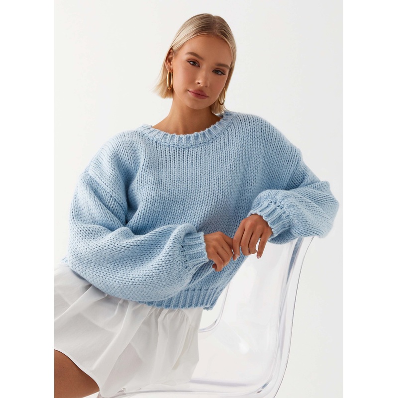 Costella Knit Sweater – Blue